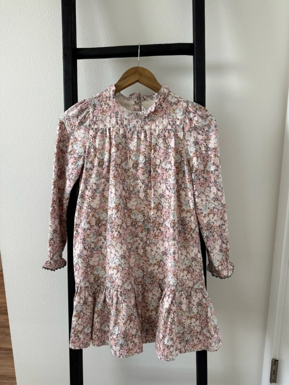 Janie and Jack Pink Floral Ruffle-Neck Dress 10Y